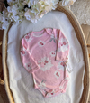 Body algodón flores rosa