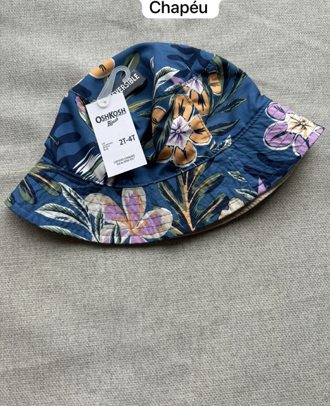 Chapéu flores com proteção solar 2-4 anos