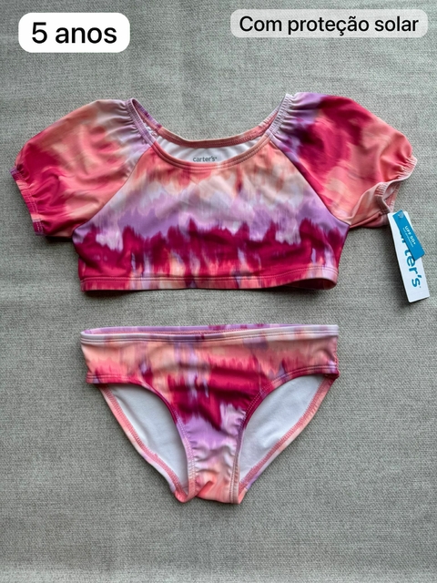 Roupa de piscina tie die proteção solar - 5 anos