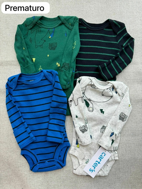 Kit de bodies manga longa urso - Prematuro