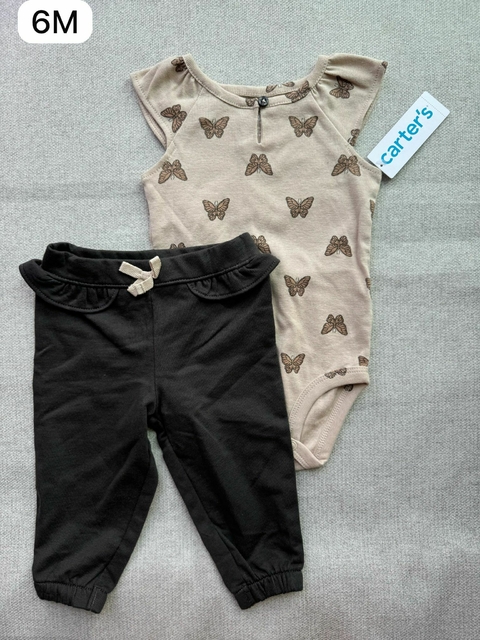 Conjunto body borboleta com calça - 6m