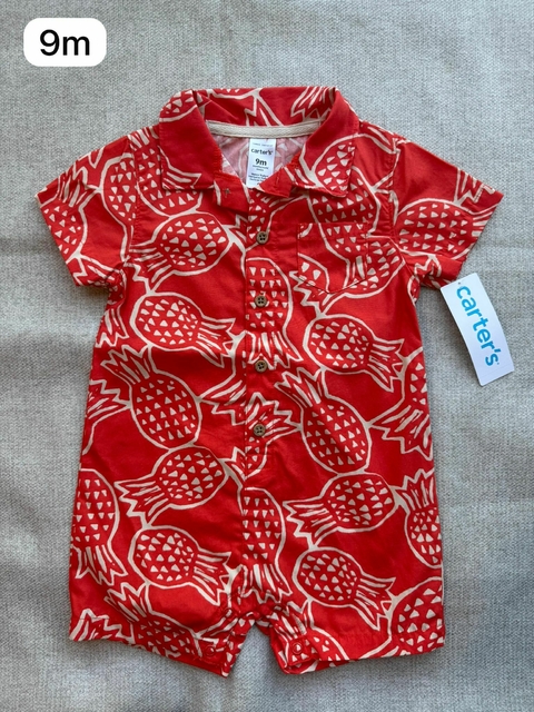 Romper polo abacaxi - 9m
