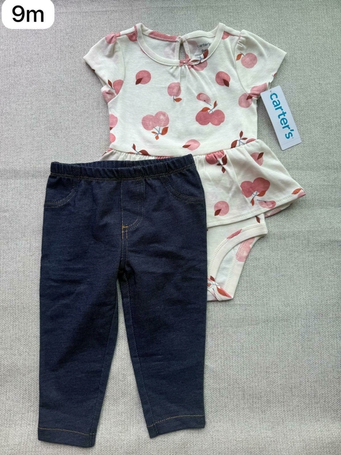 Conjunto body maça com calça - 9m