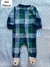 Macacão fleece Xadrez marinho - 6m