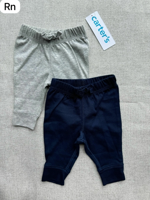 Kit de calças lisos cinza e marinho - Rn