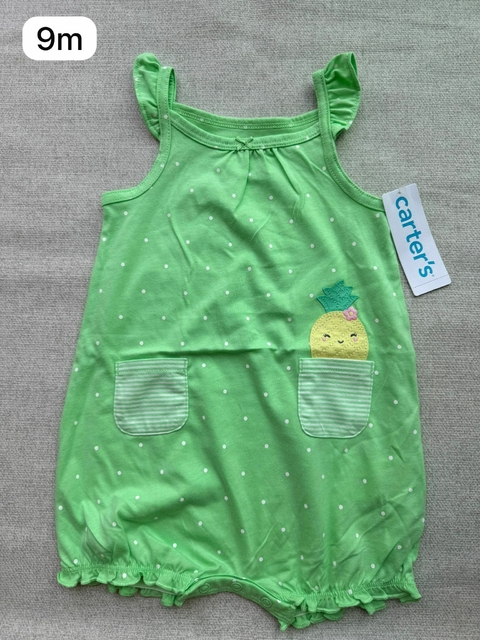 Romper verde neon abacaxi - 9m