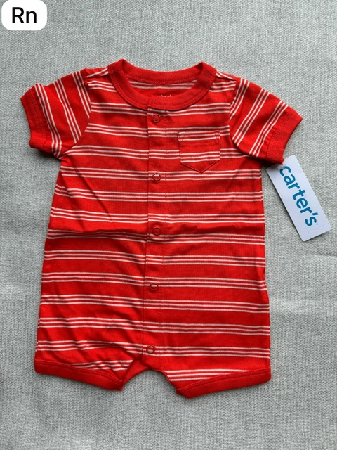 Romper laranja listrado - Rn