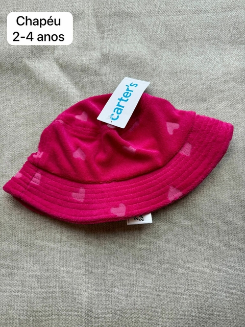 Chapéu de praia pink 2-4 anos
