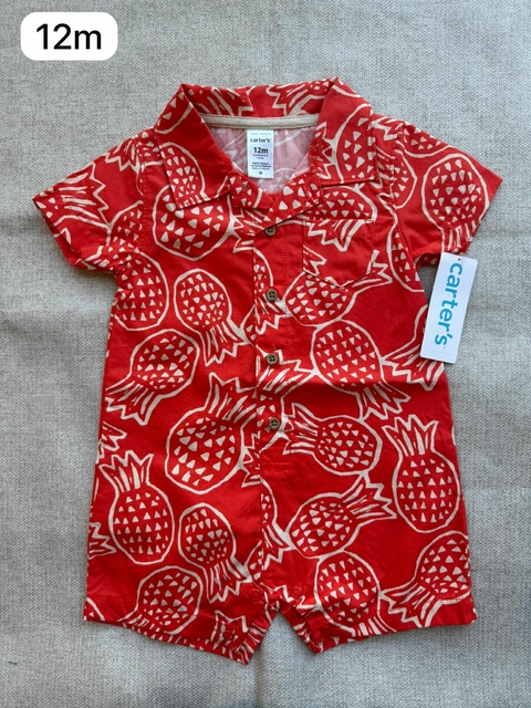 Romper polo abacaxi - 12m