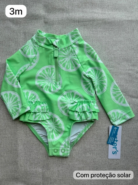 Roupas piscina maiô manga com proteção solar - 3m