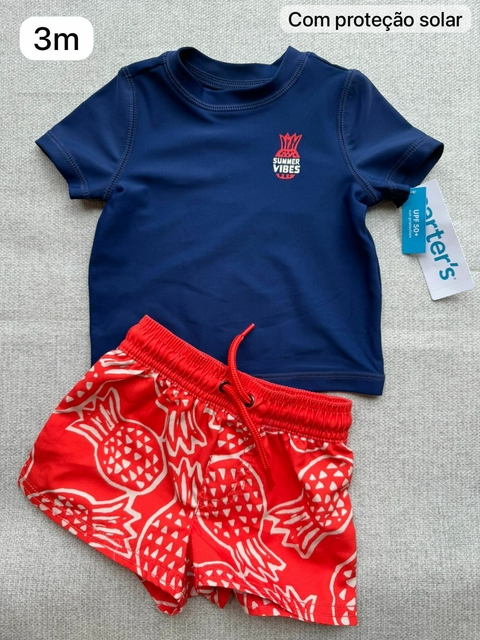 Roupa piscina conjunto marinho abacaxi - 3m