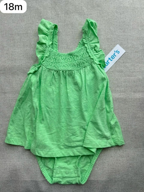 Romper vestido verde neon - 18m