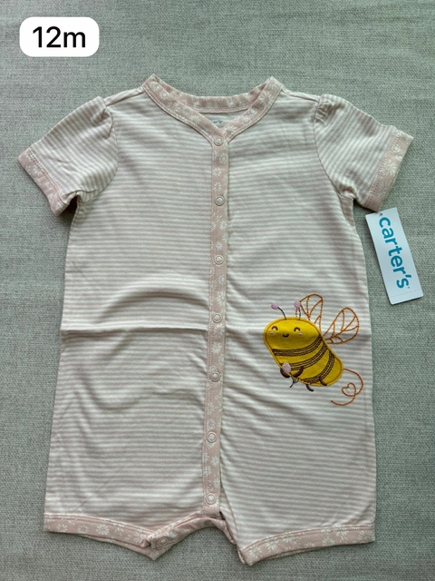 Romper rosa claro abelhinha - 12m