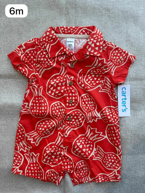 Romper polo abacaxi - 6m