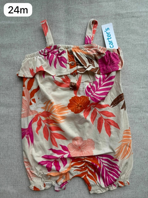Romper flores pink - 24m