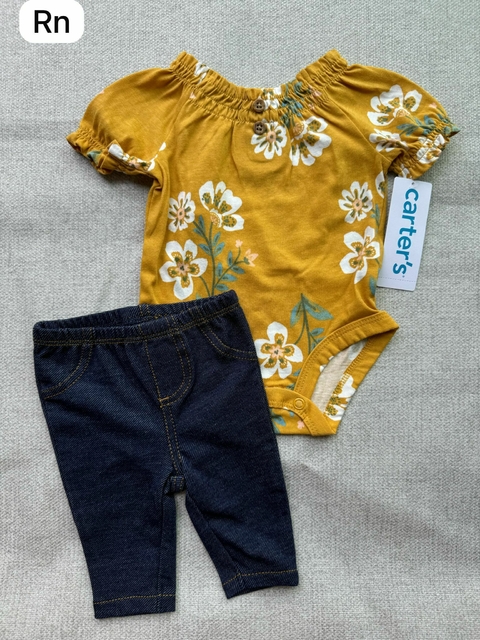 Conjunto body com calça flores - Rn