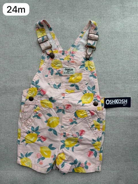 Jardineira jeans limão amarelo Oshkosh - 24m