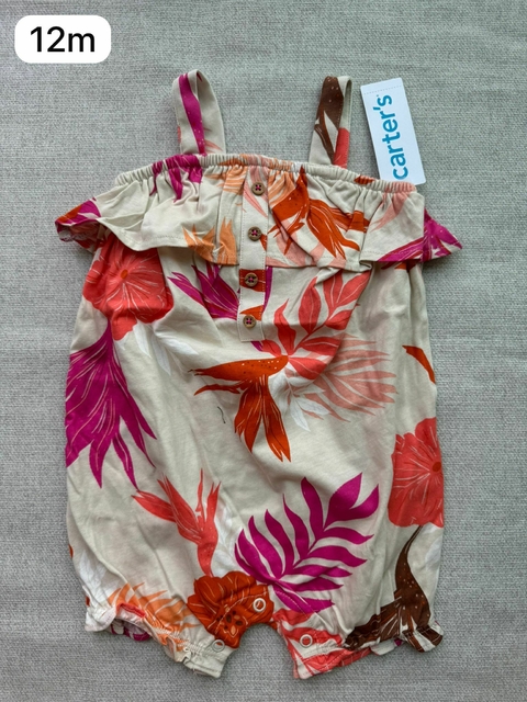 Romper flores pink - 12m
