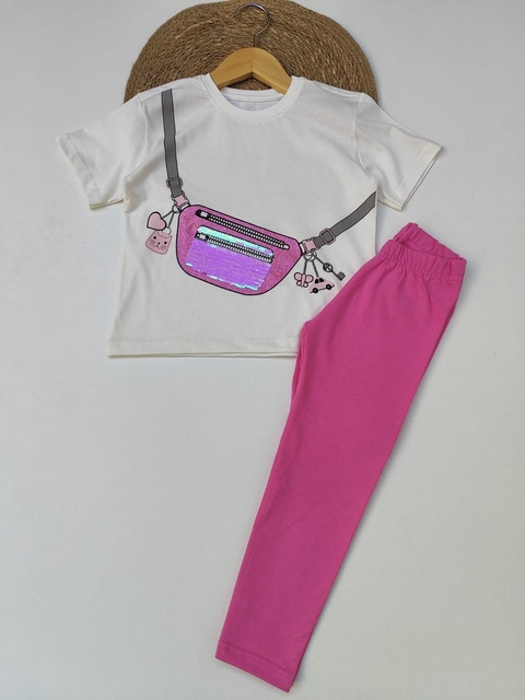 Conjunto Tshirt Pochete com Paête Reversível - comprar online