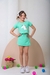 Conjunto Cotton Shorts Saia Unicórnio Verde Água - Zoop Kids - Moda Infantil