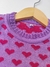 Suéter tricot Coração lilás 1 2 3 - Zoop Kids - Moda Infantil