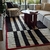Alfombra Rayas Blanco y Negro + Borde Colorado - comprar online