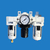 CONJUNTO LUBRIFIL DE AR MODELO JAC3000-03, MONTADO EM TRIO (FILTRO + REGULADOR + LUBRICADOR)