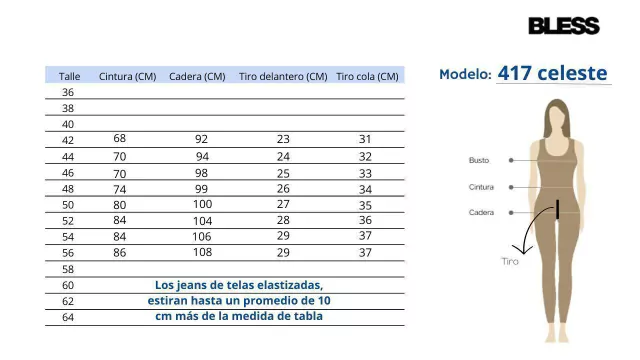 Jean Recto Celeste Elastizado Clásico - comprar online