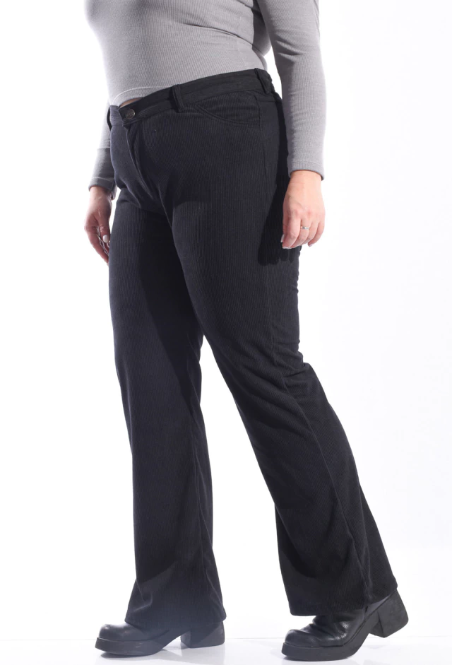 Pantalón Corderoy Negro Oxford semielastizado - tienda online