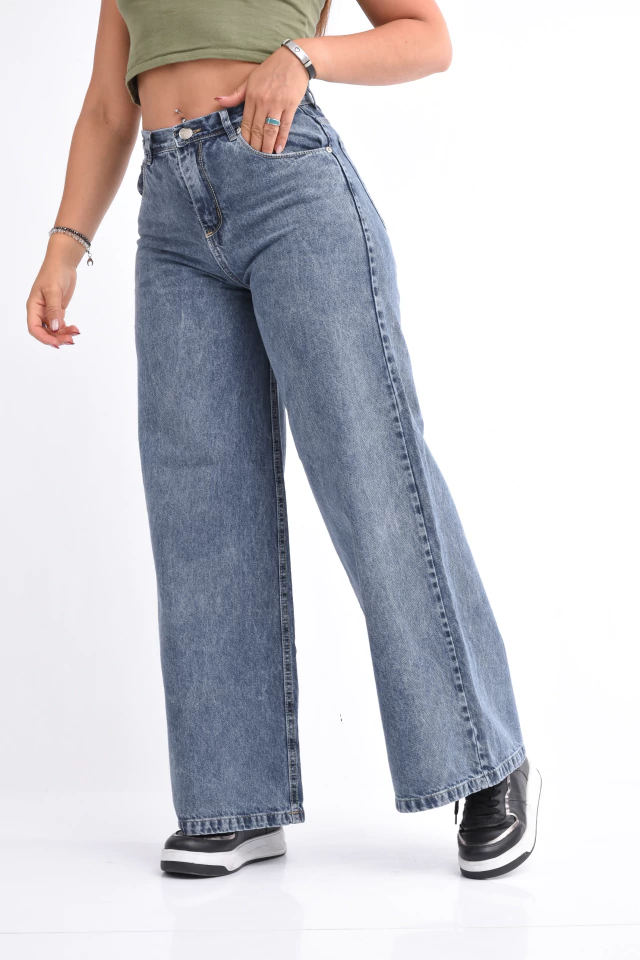 Jean Recto Ancho Nevado Azul - Bless Jeans