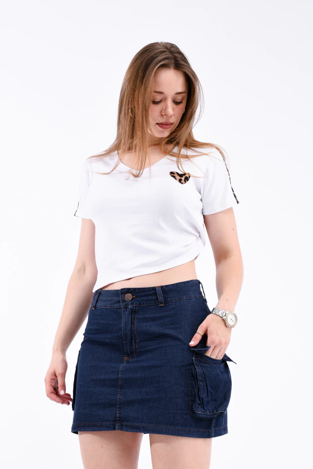Mini Cargo Liviana Azul Oscuro - Bless Jeans