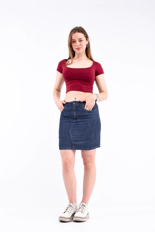 Pollera Corta Liviana Azul - tienda online