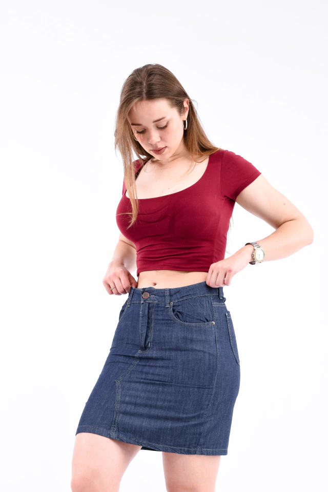 Pollera Corta Liviana Azul - Bless Jeans
