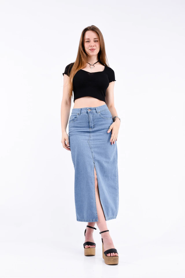 Pollera Larga Celeste - tienda online