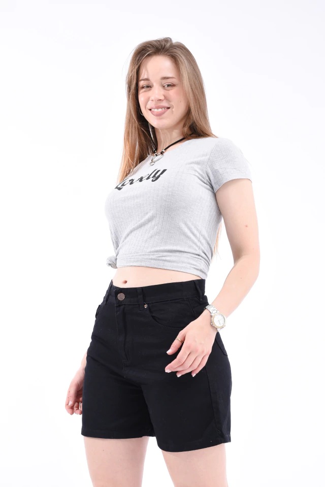 Short Negro Rígido Art. 990 - Bless Jeans