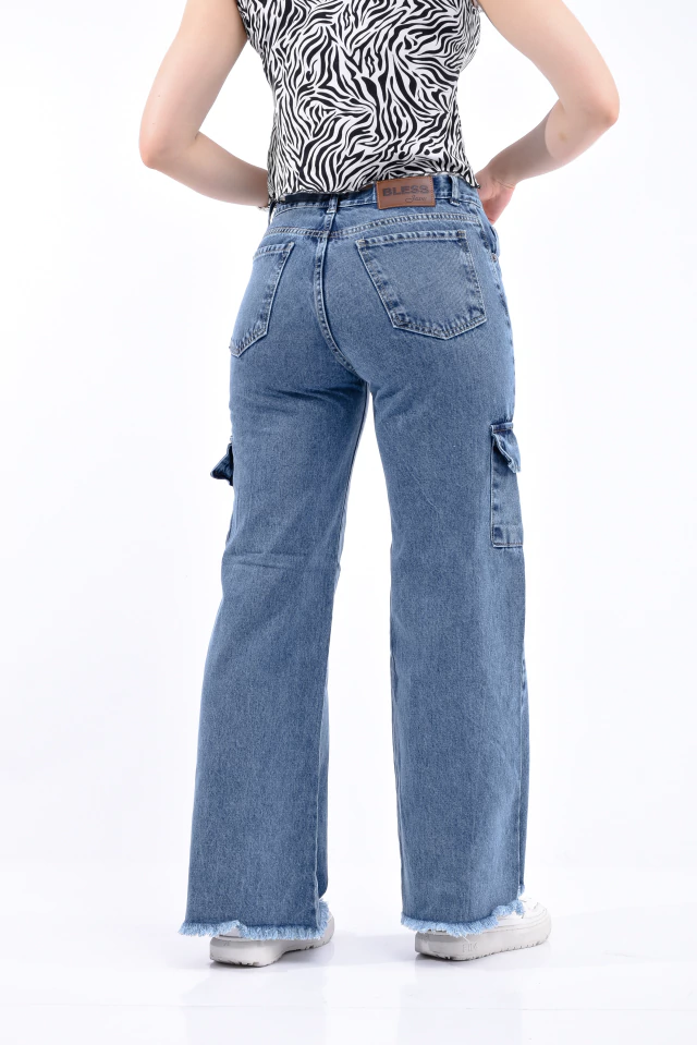 Jean Wide Leg Oxford Cargo Nevado - Bless Jeans