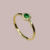 Anel Classic em Ouro 18k, 12 Diamantes 1mm e Esmeralda 3mm - comprar online