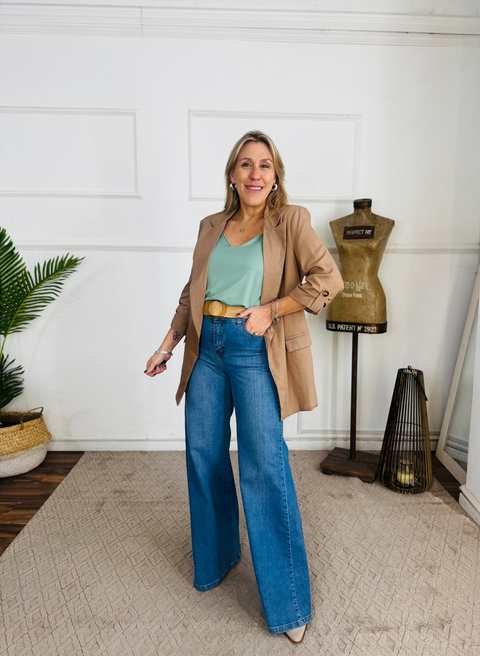 Blazer Camila lino chocolate - comprar online