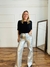Pantalón Metal wide leg plateado - comprar online