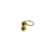Anillo dorado con dos esferas brillantes, ideal como regalo.