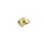 Anillo dorado con diseño de corazón y detalles brillantes.
