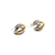 Aretes Ana Redondos en tonos dorado y plateado, con diseño elegante y moderno.