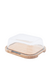 Contenedor de Queso con Tapa de Vidrio y Tabla de Bambú - comprar online