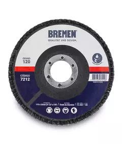 DISCO FLAP BREMEN 4-1/2" (115X22MM) OX. ALUMINIO - MERCADO HERRAJES