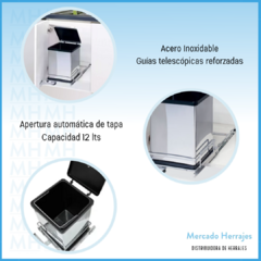 PORTA RESIDUO ALTO BLANCO C/CORRERDERA - tienda online