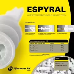 TARUGO PY ESPYRAL PARA PLACA DE YESO X UNIDAD - comprar online