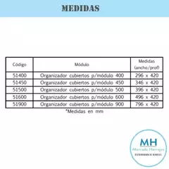 CUBIERTERO PVC CON SEPARADOR MOVIL PARA MODULO DE 60 CM - comprar online