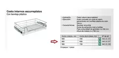 Canasto Extraible Cromo Con Bandeja Hafele - comprar online