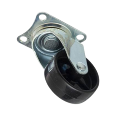 RUEDA NEGRA BASE GIRATORIA 75MM