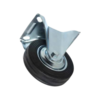 RUEDA CHAPA Y GOMA NEGRA BASE FIJA 125MM